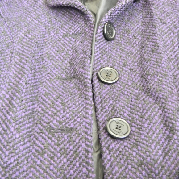 Dark Purple & Black Candies Pea Coat - Picture 6 of 8